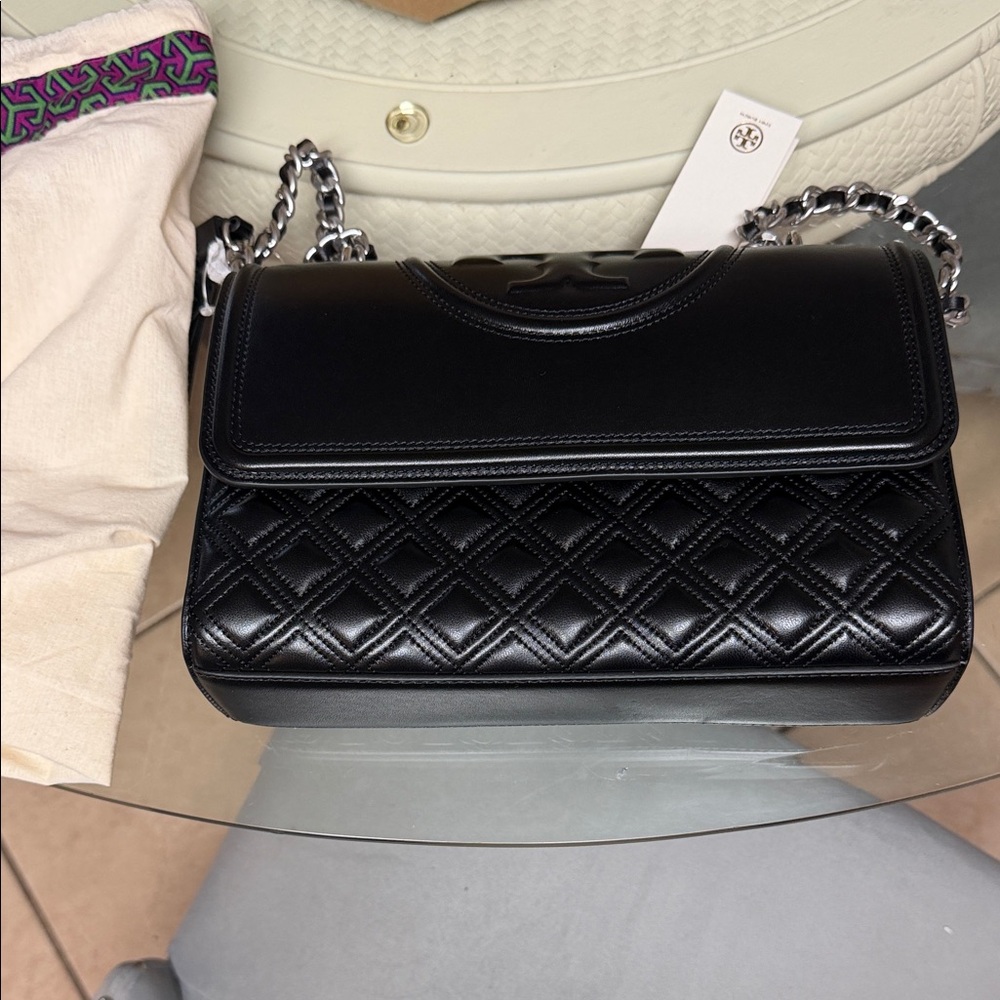 Black Quilted Leather Chain Bag